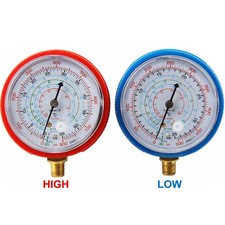 2Pcs AC Air Conditioner R134A R22 R410A Refrigerant Low/High Pressure Gauge PSI