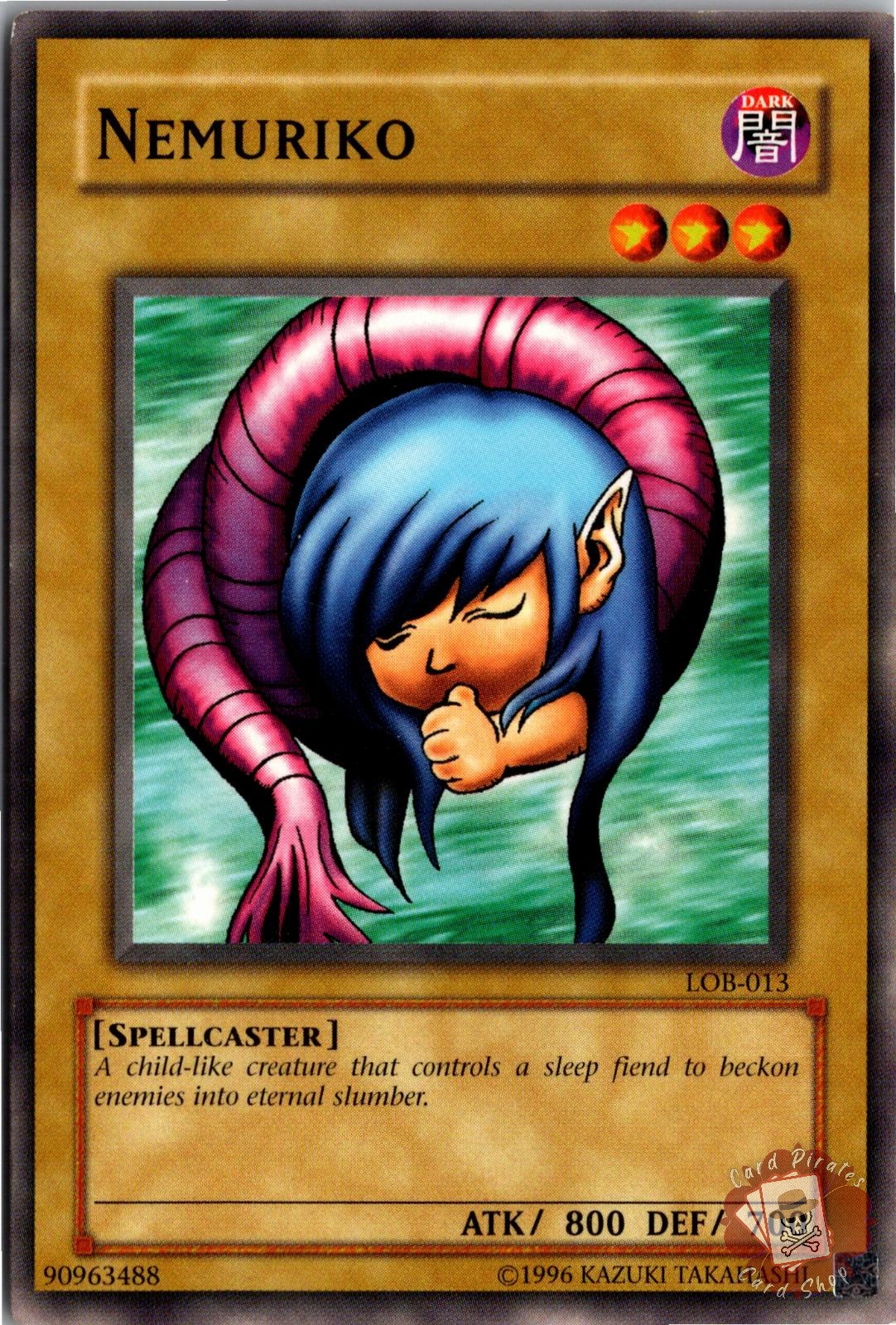 Nemuriko LOB-013 YuGiOh Legend of Blue Eyes White Dragon trading card — raw and PSA graded price guide