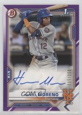 2021 Bowman Paper Prospect Purple Border 95/250 Hansel Moreno #PAPR-HM Auto 0c6