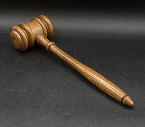 Solid Wood Judge Court Auctioneer 10" Gavel Vintage