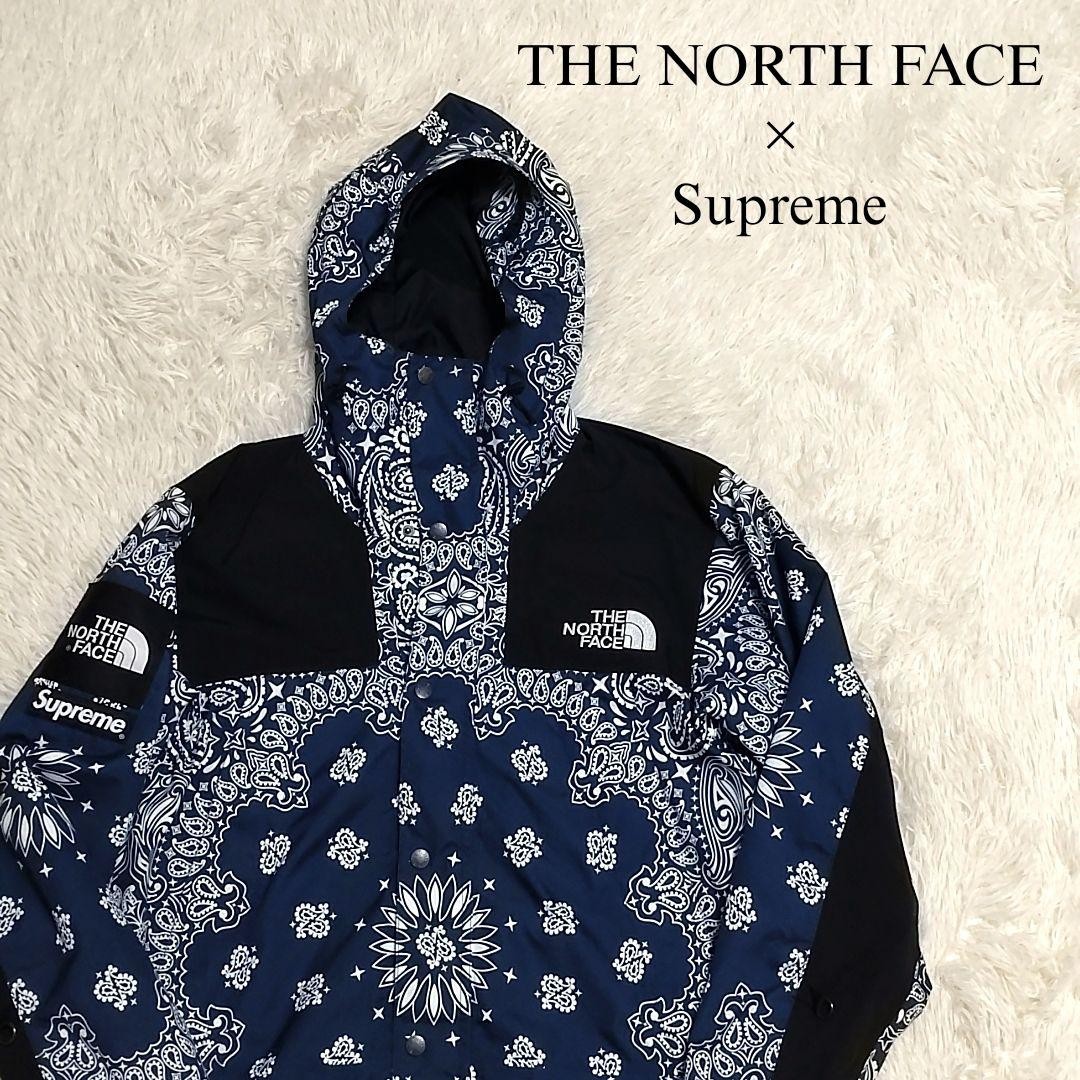 supreme×ノース M ※格安理由 本文確認 Supreme x THE NORTH FACE Bandana Mountain Parka S M Size Used in