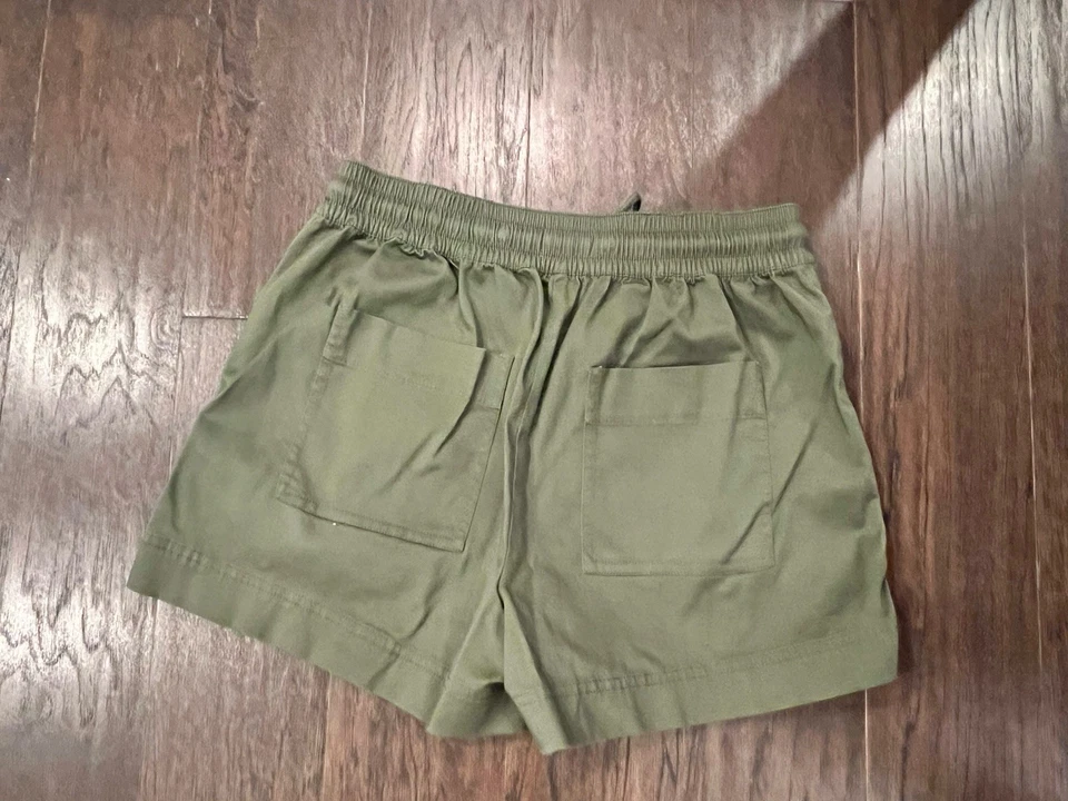 Lou & Grey Shorts Elastic High Waist Drawstring Pockets Green Size XS   - Image 3 of 3