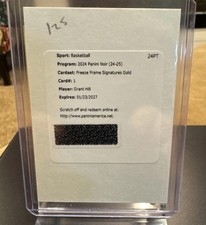 2024-25 Panini Noir Freeze Frame Signatures Grant Hill Gold Redemption /25 WOW!!