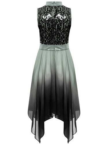 Kinder Mädchen Kleid Tunika Kleider Robe Tanzkleidung Mock-Hals Lob Glänzend - Picture 60 of 79