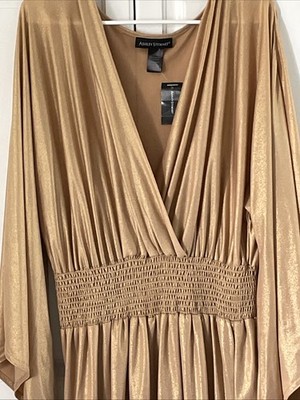 NWT Ashley Stewart Plus Size 18/20 Gold Shimmer Party Dress Slinky Stretchy | eBay NWT Ashley Stewart Plus Size 18/20 Gold Shimmer Party Dress Slinky Stretchy | eBay