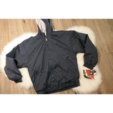 NWT Vtg 90s HOLLOWAY Youth Large Lined Blue Nylon Hooded Full-Zip Jacket Coat