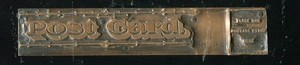 vintage copper electro printing block, post card