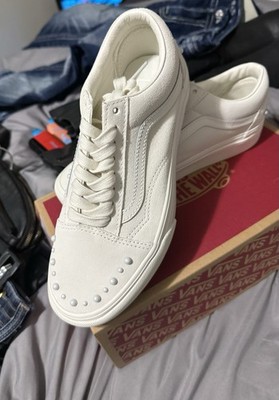 VANS Old Skool Pearls Marshmallow White Suede Cushioned Low Top Lace Up Sneaker