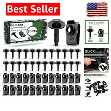 50Pcs M6-1.0 Automotive Body Bolt  U-Nut Clips Kit, Multipurpose Fender Bolt...