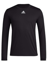 Adidas HS9223 Men  s Pregame Badge of Sport Long Sleeve Shirt Top, SMALL, Black