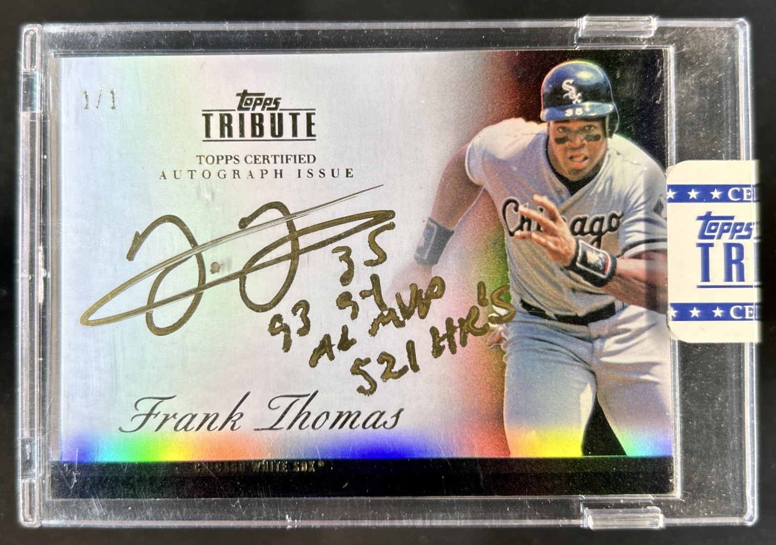 2012 Topps Tribute Frank Thomas Auto Autograph Purple #1/1 White Sox