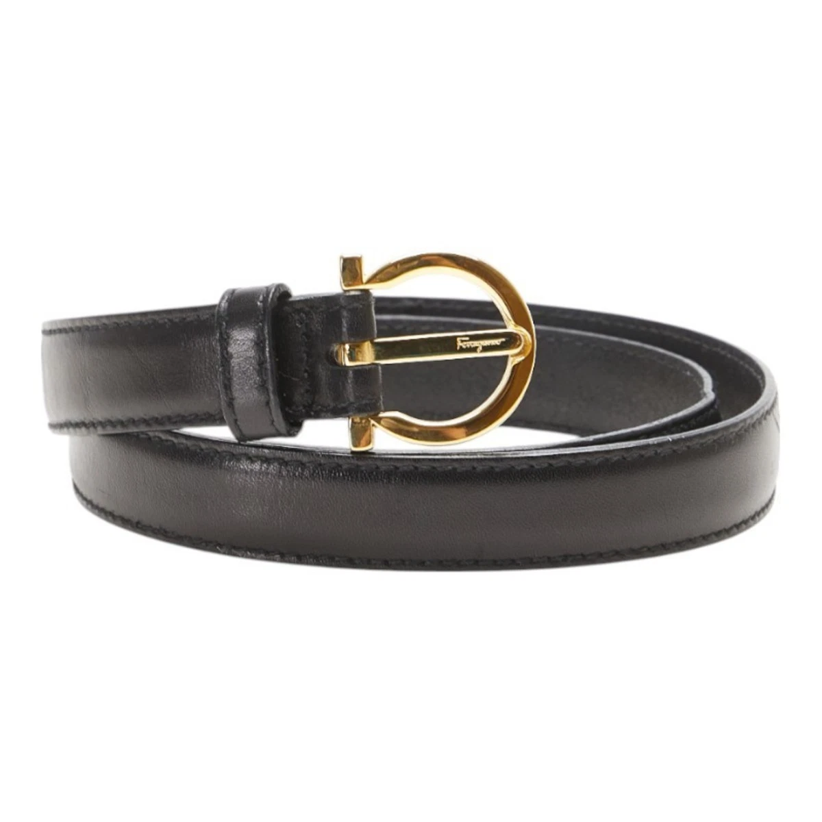Salvatore Ferragamo Green leather belt women’s small gold tone buckle Italy 34” Designer Belts On Sale | Outlet Prices - Luxury Leather  main image 3