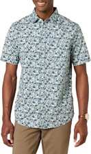 Amazon Essentials Men's Short Sleeve Dress Shirt with Stretch, Charcoal White Ve