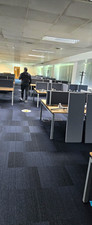 Office Bench Desks 1600mm with Grey Privacy Screens & Cable Ports