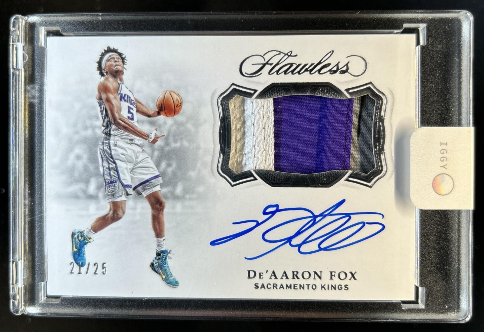 2018-19 Panini Flawless De Aaron Fox Horizontal Patch Auto Autograph #/25 Kings