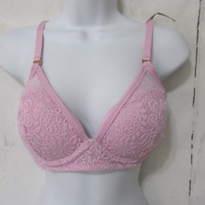New Aerie Bra 34D Pink Lace Plunge Wire Free Wireless Bralette