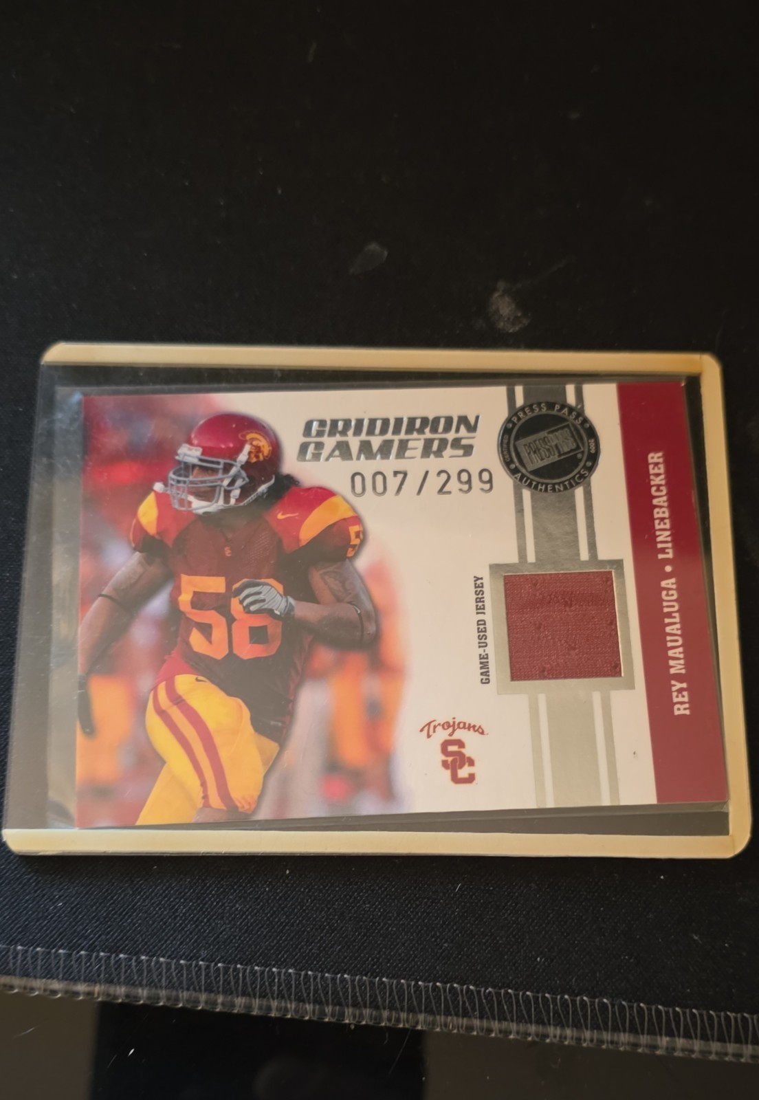 Rey Maualuga Press Pass Se Game Day Gear Jersey #RM Holo