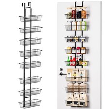 8Tier Over The Door Pantry Organizer Adjustable Foldable Metal Spice Rack