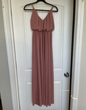 ASOS DESIGN Pink Solid Chiffon V-Neck Adjustable Strappy Maxi Dress Size 0