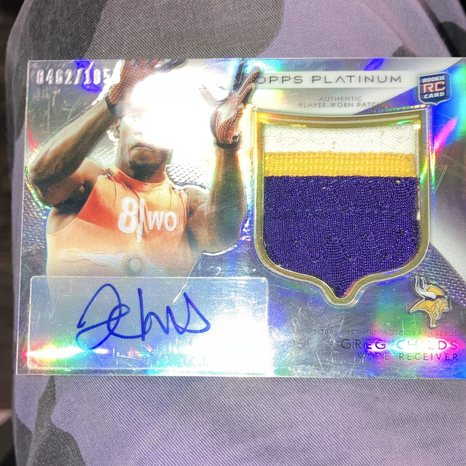 Greg Childs Topps Platinum #165 Autograph Patch