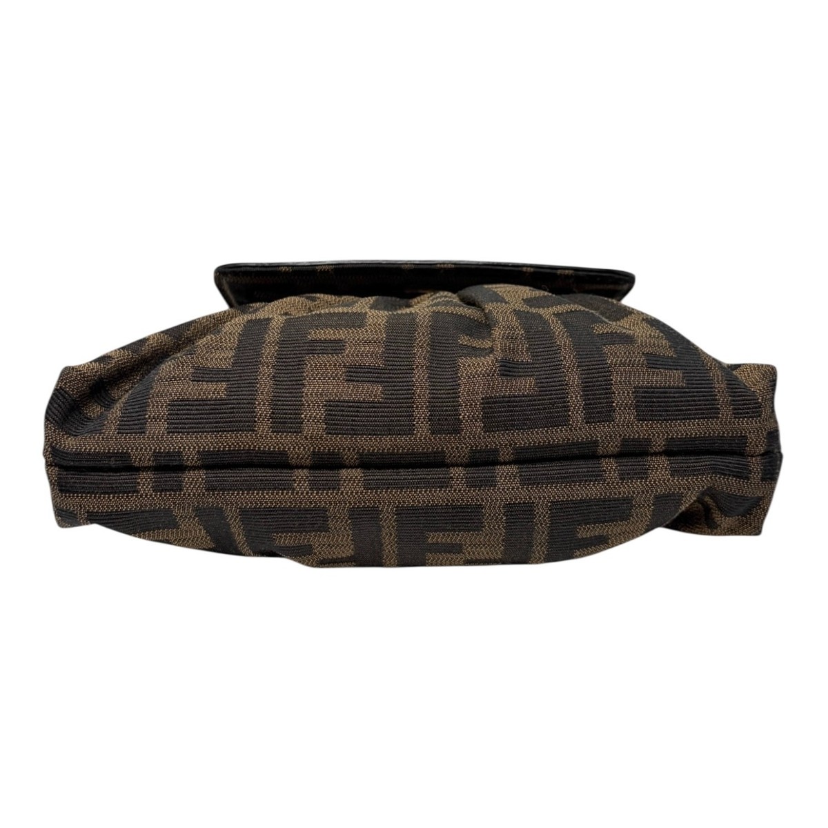 FENDI Vintage Zucca Monogram Logo Charm Canvas Mini Chef Bag Brown