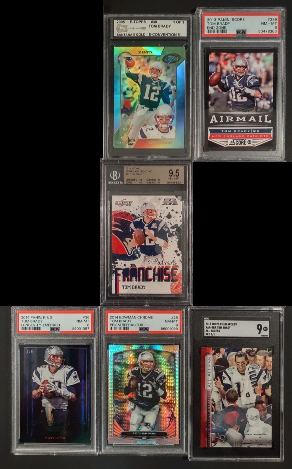 Lebron James Tom Brady 199 Auto 1/1 Finite Superfractor NFL Shield Logoman Card view 4