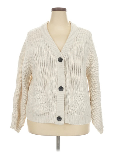 RD Style Women Ivory Cardigan 2X Plus