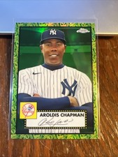 Aroldis Chapman 2021 Topps Chrome Platinum 70th Yellow Green Refractor /99