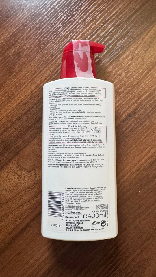 Eucerin Sensitive PH5 Gel de Ducha Protección Piel 400ml/Hecho en Alemania Foto 2 de 2