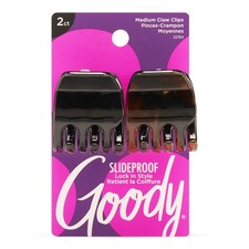 Goody Classics Medium Claw Clips, Black 2 Count Pack of 1 , and Brown