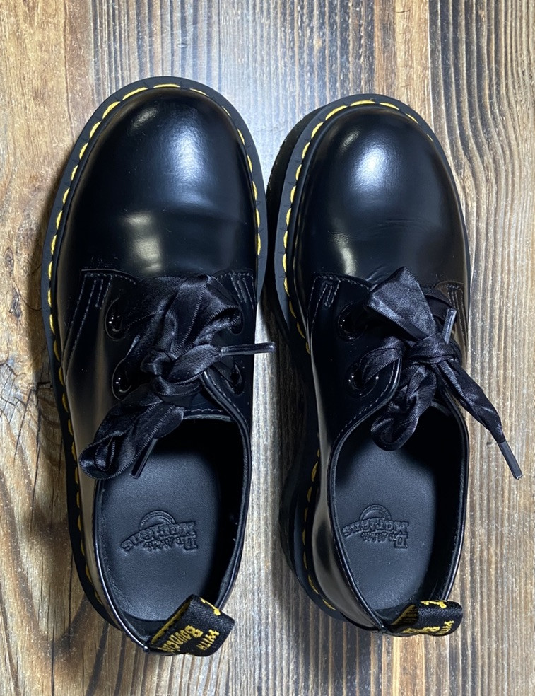Dr. Martens Holly Platform Oxford Shoes Women's 6 Black Leather 3