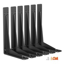 6-Pack 6 Inch Heavy Duty Shelf Brackets, Premium Metal Wall Bracket for Mante...