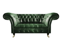 Luxus Zweisitzer Sofa Couch GrüN Leder Sofa Wohnzimmer Luxus Design Chesterfield
