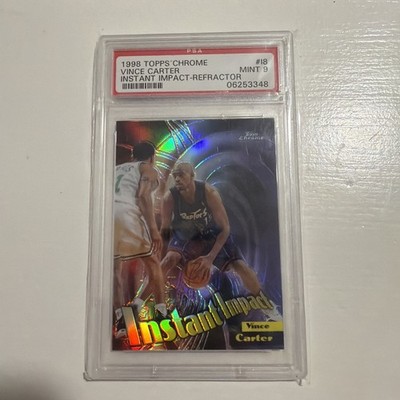 VINCE CARTER  1998-99 TOPPS CHROME #I8 ROOKIE INSTANT IMPACT REFRACTOR PSA 9