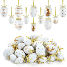 Easter Ornaments for Tree,40Pcs Easter Tree Ornaments,Hanging Plastic Eggs