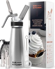 Professional Aluminum Whipped Cream Dispenser - Leak-Free Whip Cream Maker Ca...
