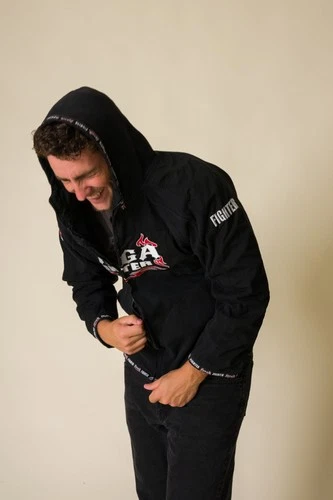 NAGA Fighter Black Flame Logo Zip Grappling Hoodie Jacket Unisex image 3