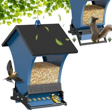 Squirrel Proof Bird Feeders for Outdoors, 5LB Metal Hanging Feeders, Large Wild
