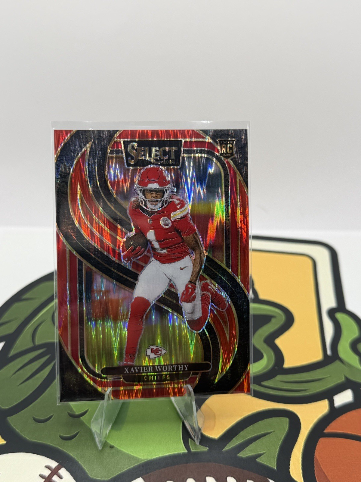2024 Panini Select - Premier Level Xavier Worthy #119 Red Shock Prizm /249 (RC)
