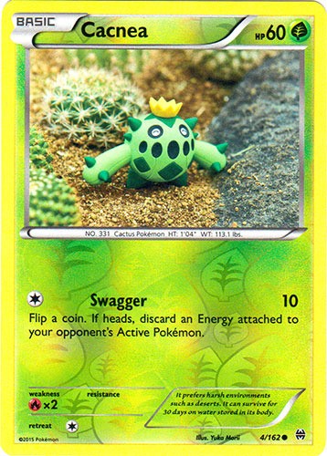 Pokemon - Cacnea - 4/162 - Common - Reverse Holo - XY - BREAKthrough - NM