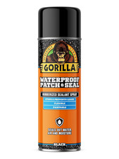 Gorilla Waterproof Patch  Seal Rubberized Sealant Spray, Black, 16 Ounce