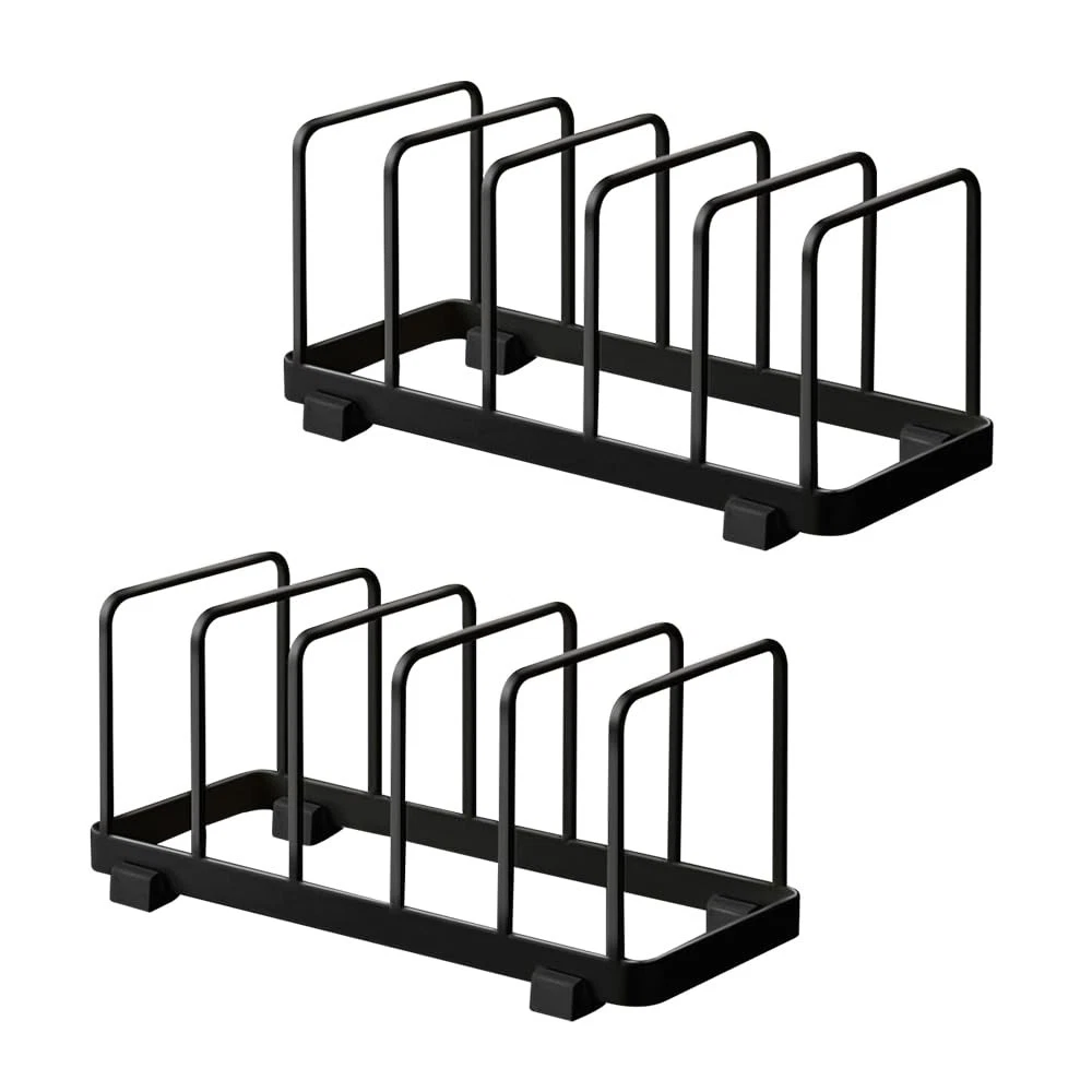 2 Pack Metal Dish Plate Storage Rack Kitchen Storage Cabinet Organizer Pot Li...