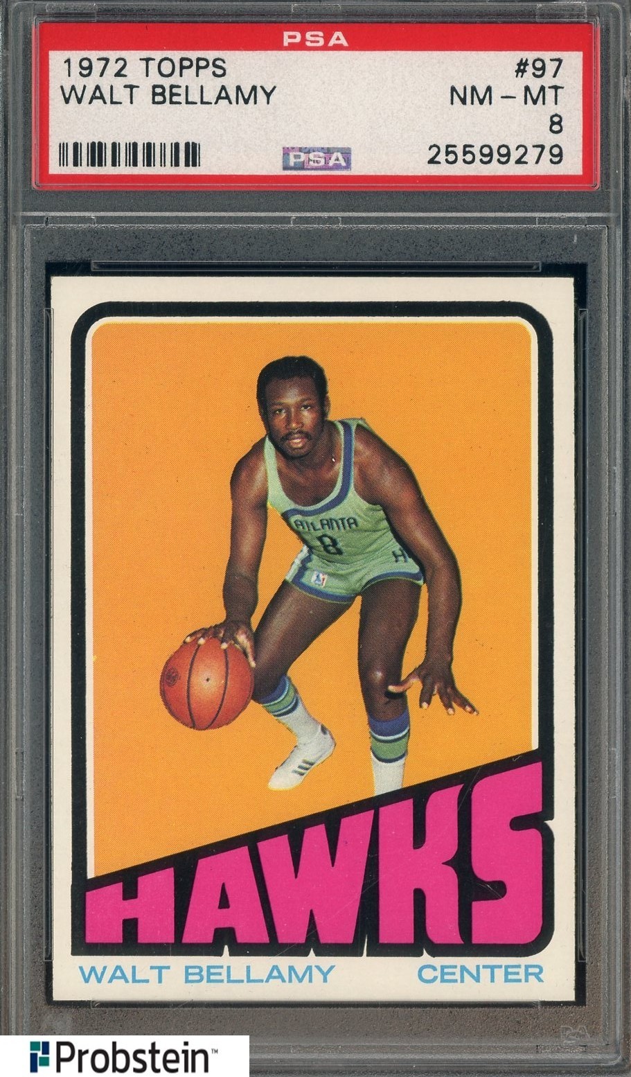 1972 Topps Basketball #97 Walt Bellamy Hawks HOF PSA 8