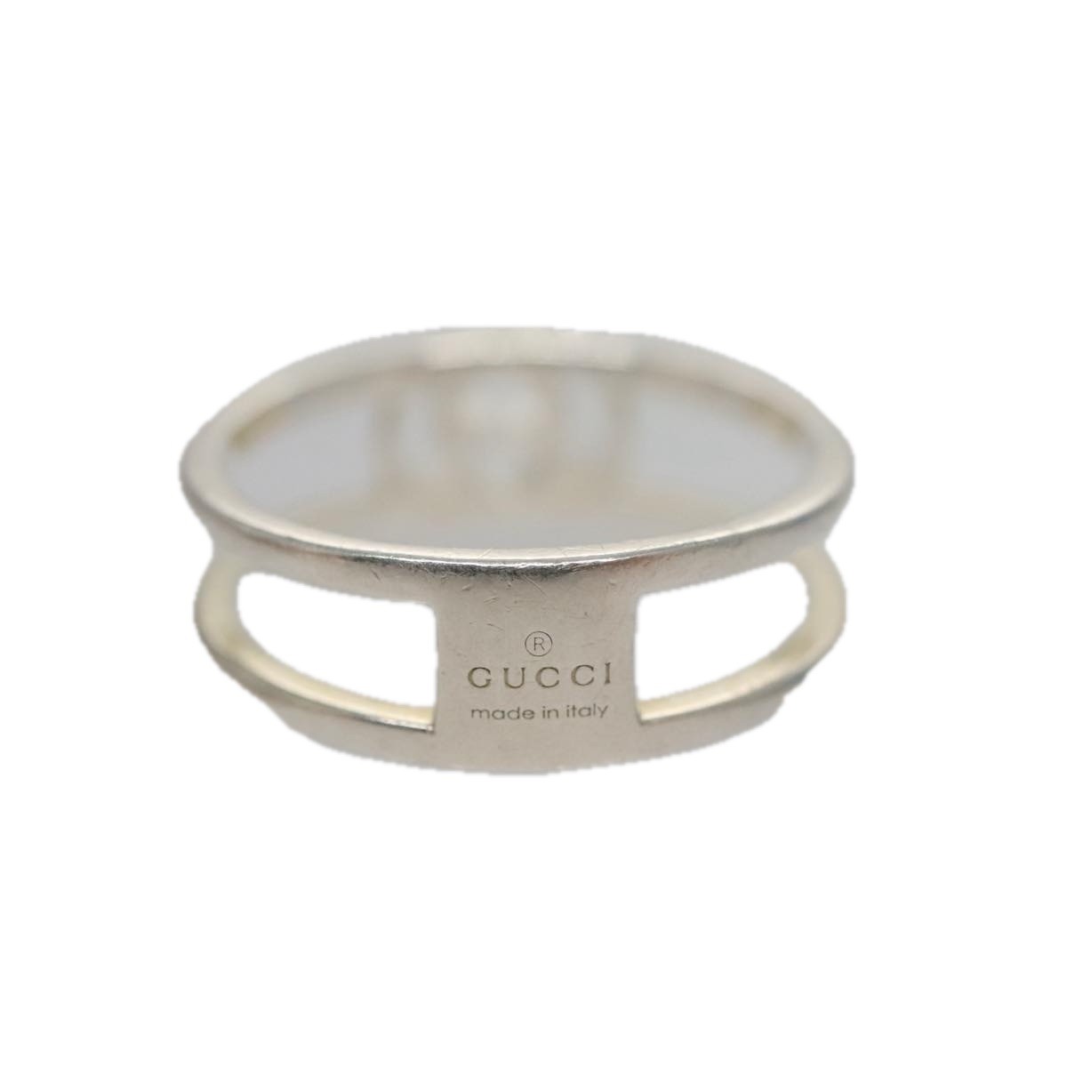 GUCCI Interlocking Ring metal Silver Auth am7444 - image 2