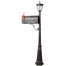  Heavy Duty Mailbox Post Light Combination Kit Stratford Mail Box Cast Aluminum