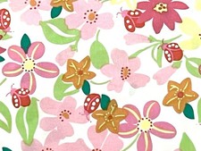 LILLY PULITZER Fabric-Cotton Poplin-LADYLIKE- Floral Ladybugs- 38" x 50"