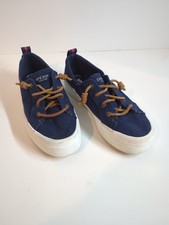 Sperry Top-Sider Womens Sneakers Blue Size 6.5 Cloth with Leather Ties
