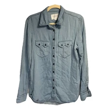 The Shirt Rochelle Behrens Women’s Large Blue Denim Sawtooth Pockets Western