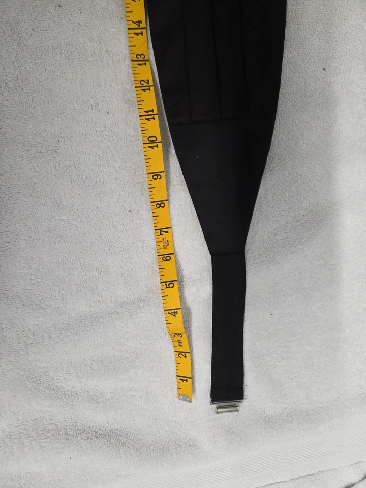 WALLACHS BLACK CUMMERBUND to fit 28" to 48"-Silk Satin-Pleated Embroidered Frog - Image 4 of 4