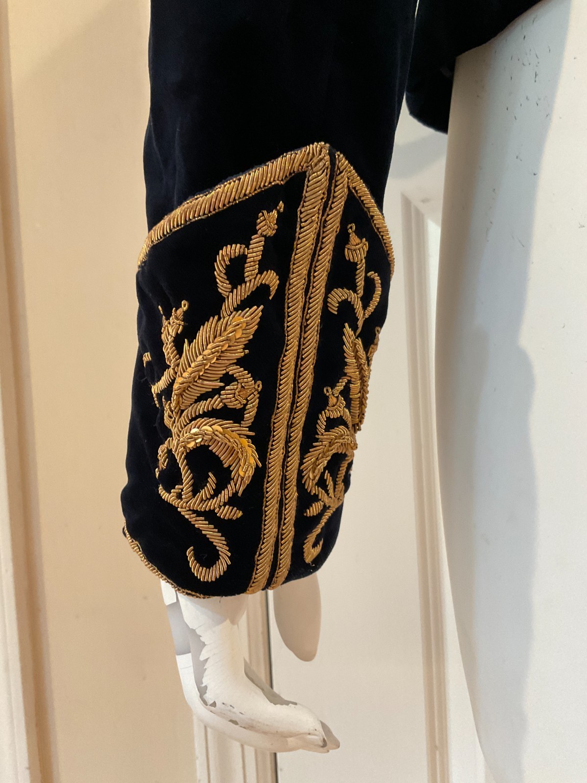 Vintage Ralph Lauren Black Label Blue Velvet Blazer with Gold ...